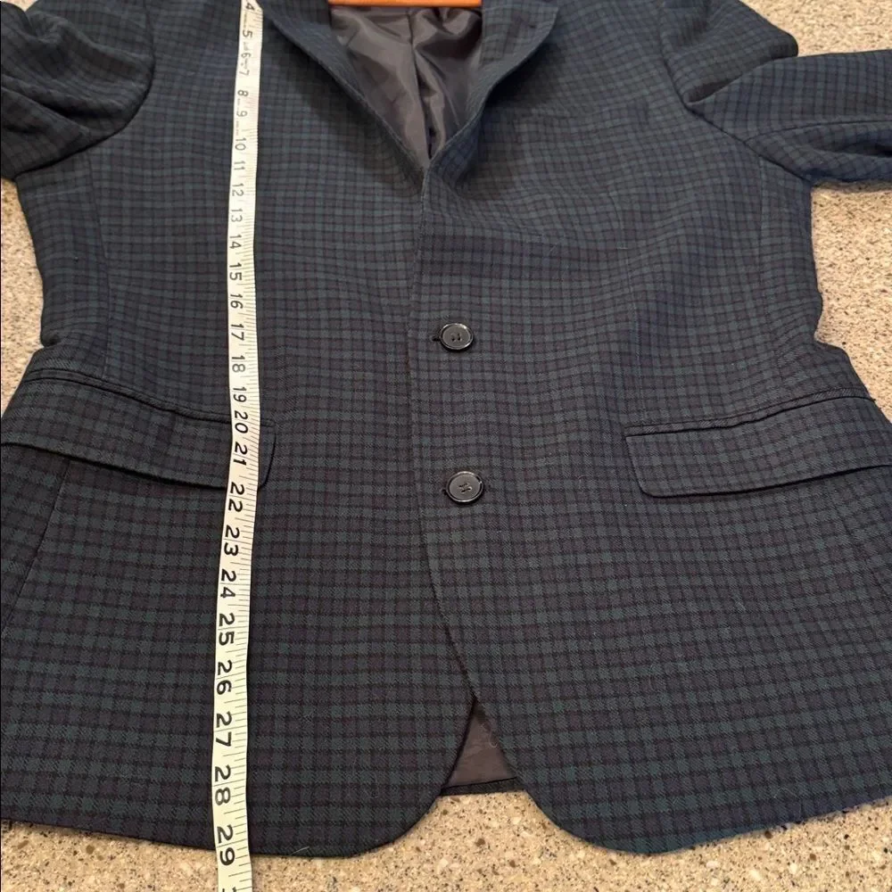 ASOS DESIGN Blackwatch Plaid Blazer Navy Green Tartan Check